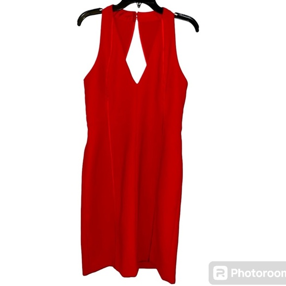 REISS NAEVE DRESS red size 10 bodycon sexy formal wedding event medium designer